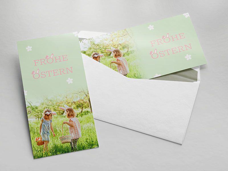 Frohe Ostern Hasenohren grün